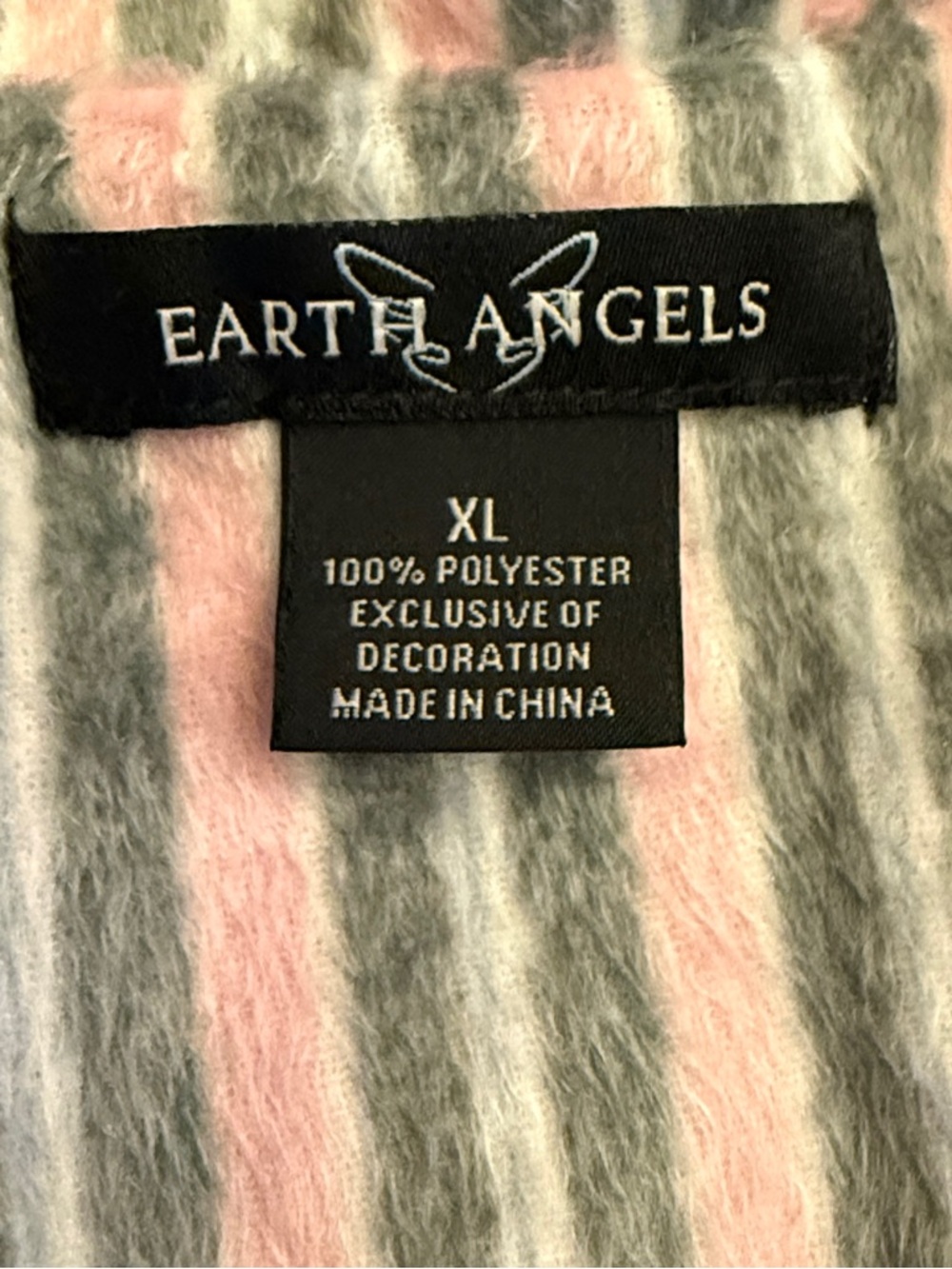 Earth Angels Pink & Gray Micro-Fleece Pajama Set Top and Bottom XL - Picture 6 of 10